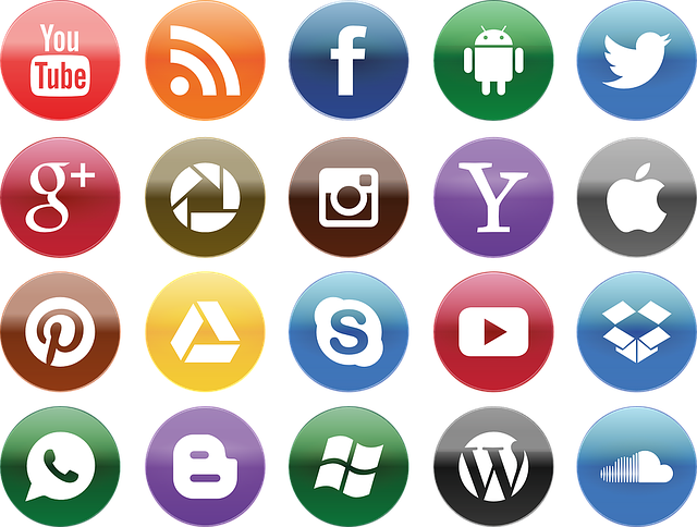 character pushing social media boxes